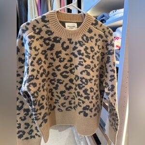 Abercrombie & Fitch Tan and Black Animal Print Sweater